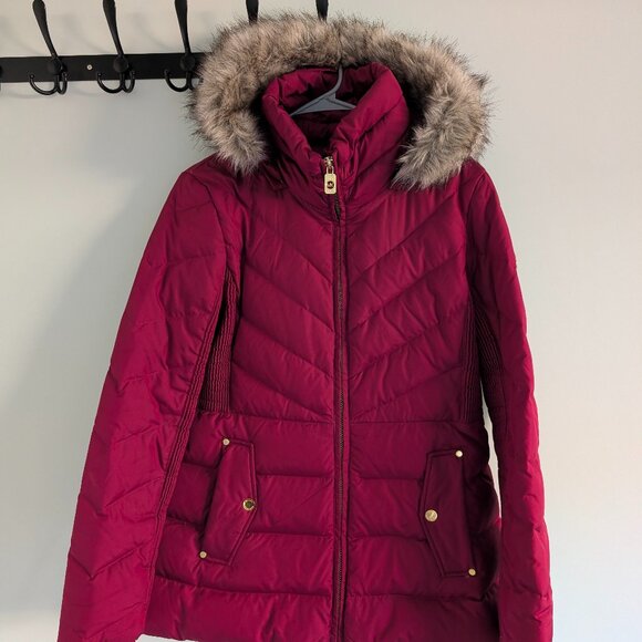 MICHAEL Michael Kors Faux-Fur-Trim Puffer Coat - Picture 1 of 8